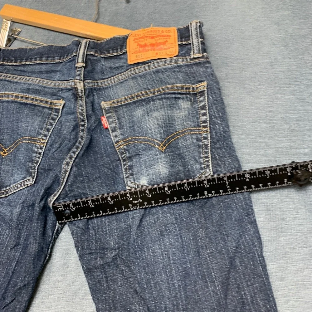 Levi's 511 Jeans Men's 31x32 Blue Denim Stretch Red Tab Streetwear Straight Leg